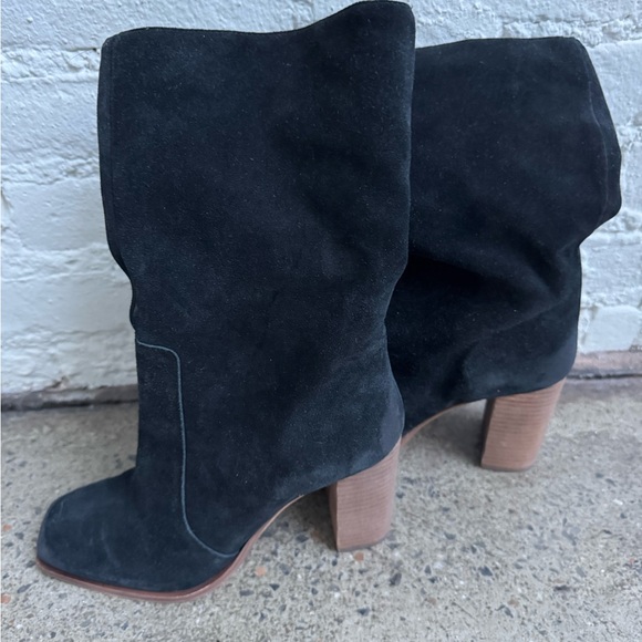New Dolce Vita Women's Nokia Suede Square Toe Mid-Calf Boots, Black, Size 8.5 - Picture 1 of 6